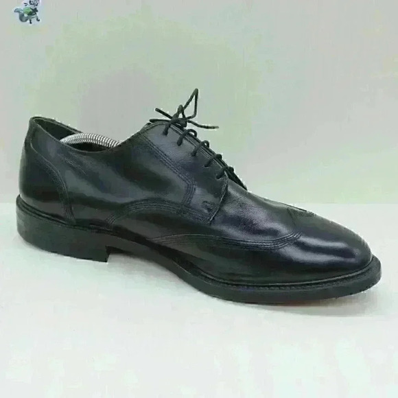 Vintage Imperial Executive Men's Black Leather Wingtip Union Made Shoes Size US - Picture 3 of 10